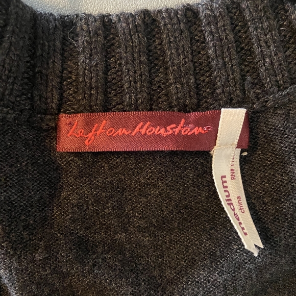 Silk wool Grey and Black Sweater Pullover Knit Sheer Sleeve - Size Med - Picture 11 of 13